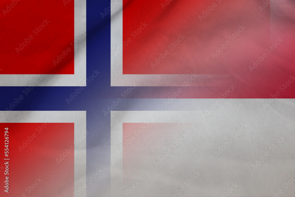 Obraz premium Norway and Singapore official flag international contract SGP NOR