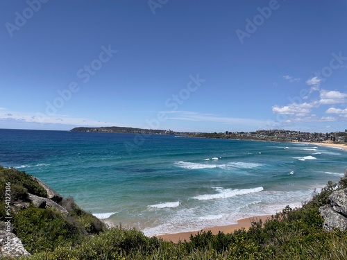 View of the beach from the headland 
