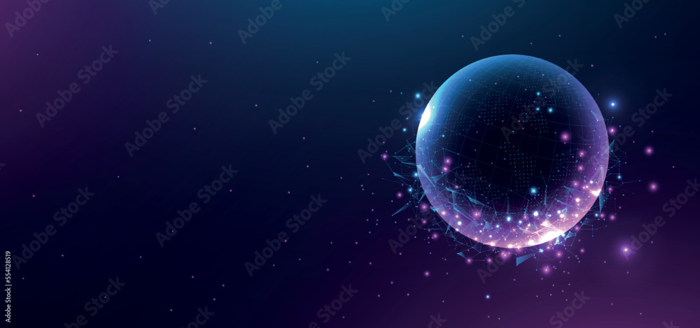 Fototapeta premium Digital sphere for text