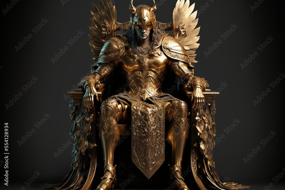 Warrior Angel in Golden Armor