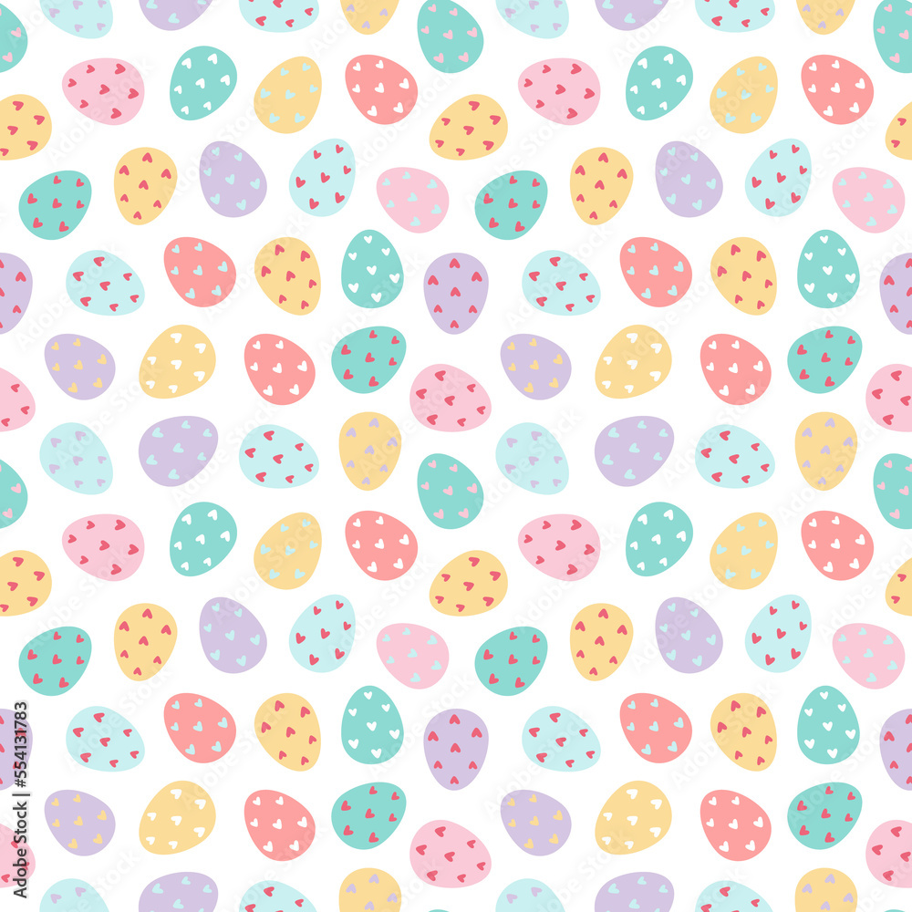 Easter eggs seamless pattern.Decorated Easter eggs