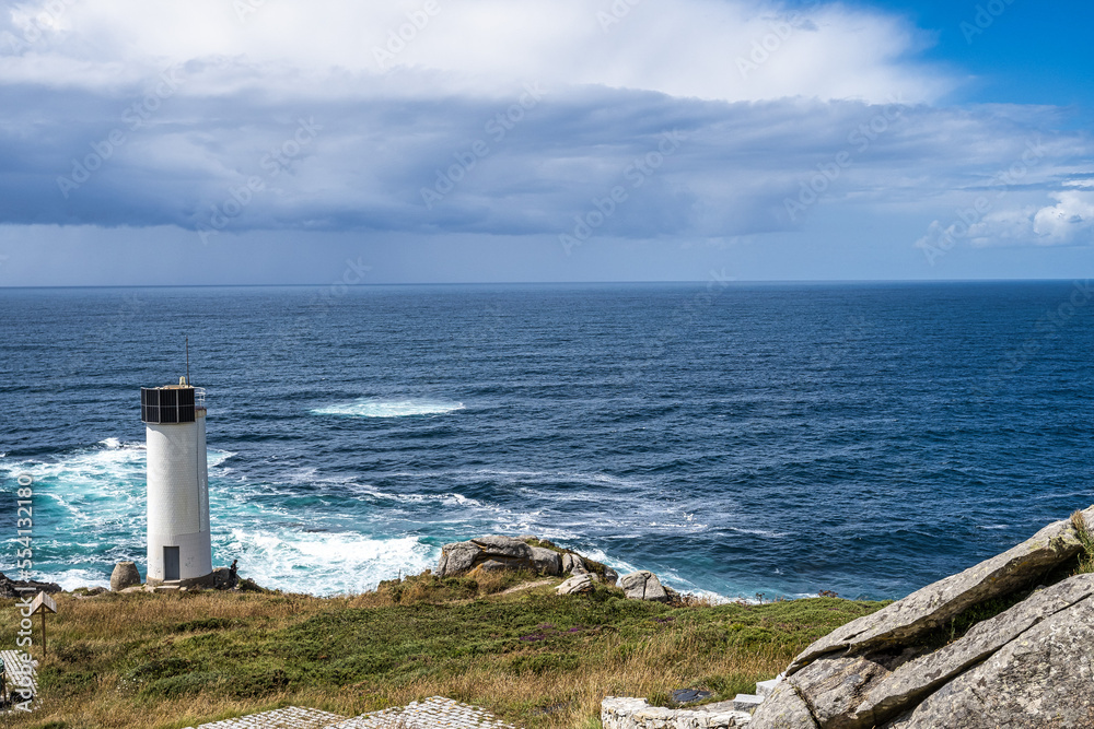 Lighthouse at Cape Laxe on the coast of death, Galicia in Spain