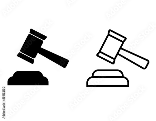 Judge gavel set. Judgment vector for justice and sentence. Vector isolated on white background