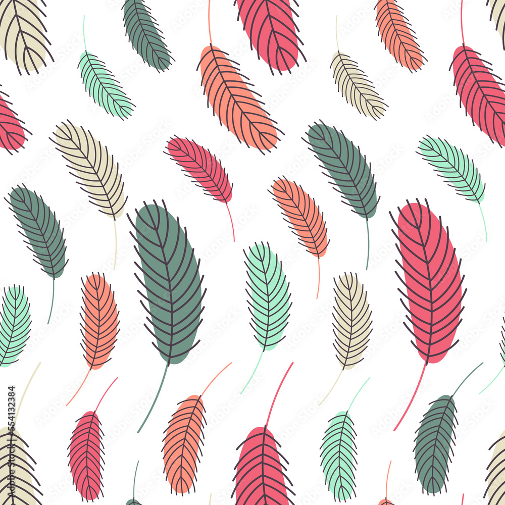 Fototapeta pattern with chicken feathers.. Easter pattern