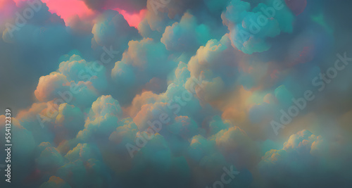 Ai Digital Illustration Colourful Cloudscape
