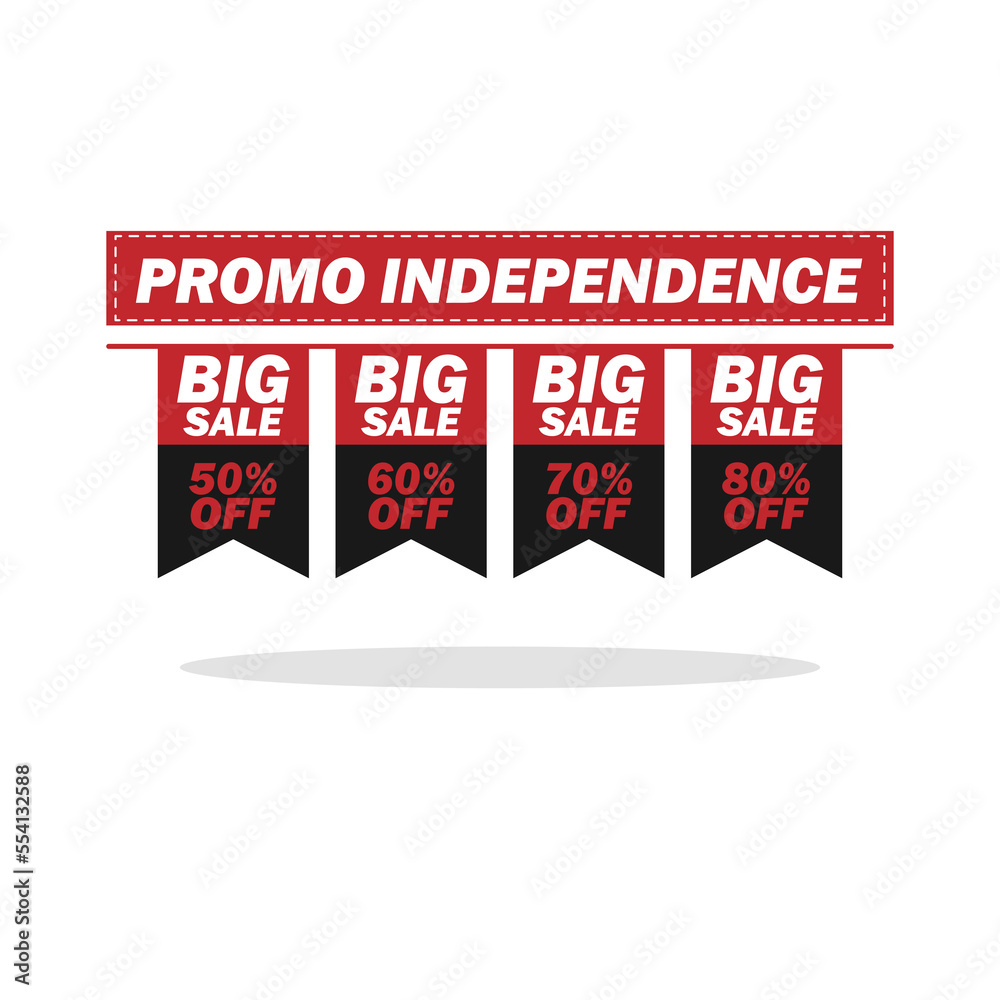 Obraz premium promotional tag for independence day special with big sale theme