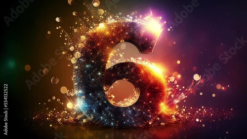 New year 2023. Countdown from 10 to 1 and 2023 then a few seconds of 2023 lettering animation