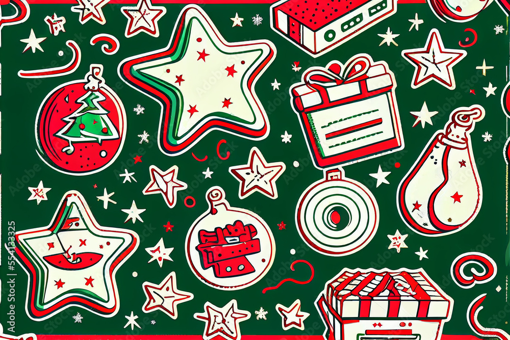 Fototapeta premium Christmas Themed Background with Simple Elements. Generative ai
