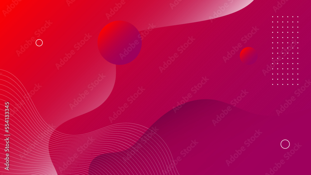 Modern Abstract Background Wave Lines Fluid Liquid Motion and Purple Red Gradient Color