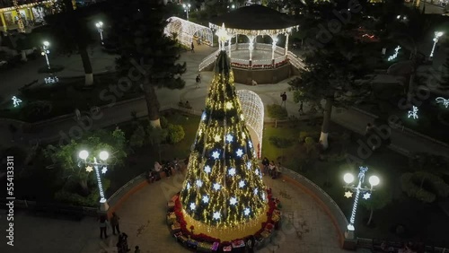 Christmas tree in Truxpan, Jalisco, Mexico 2022. Shot in the Principal Garden. photo