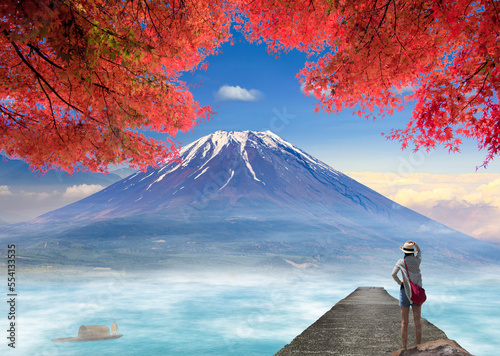 3d rendering of nice view with beautiful fuji mountaion