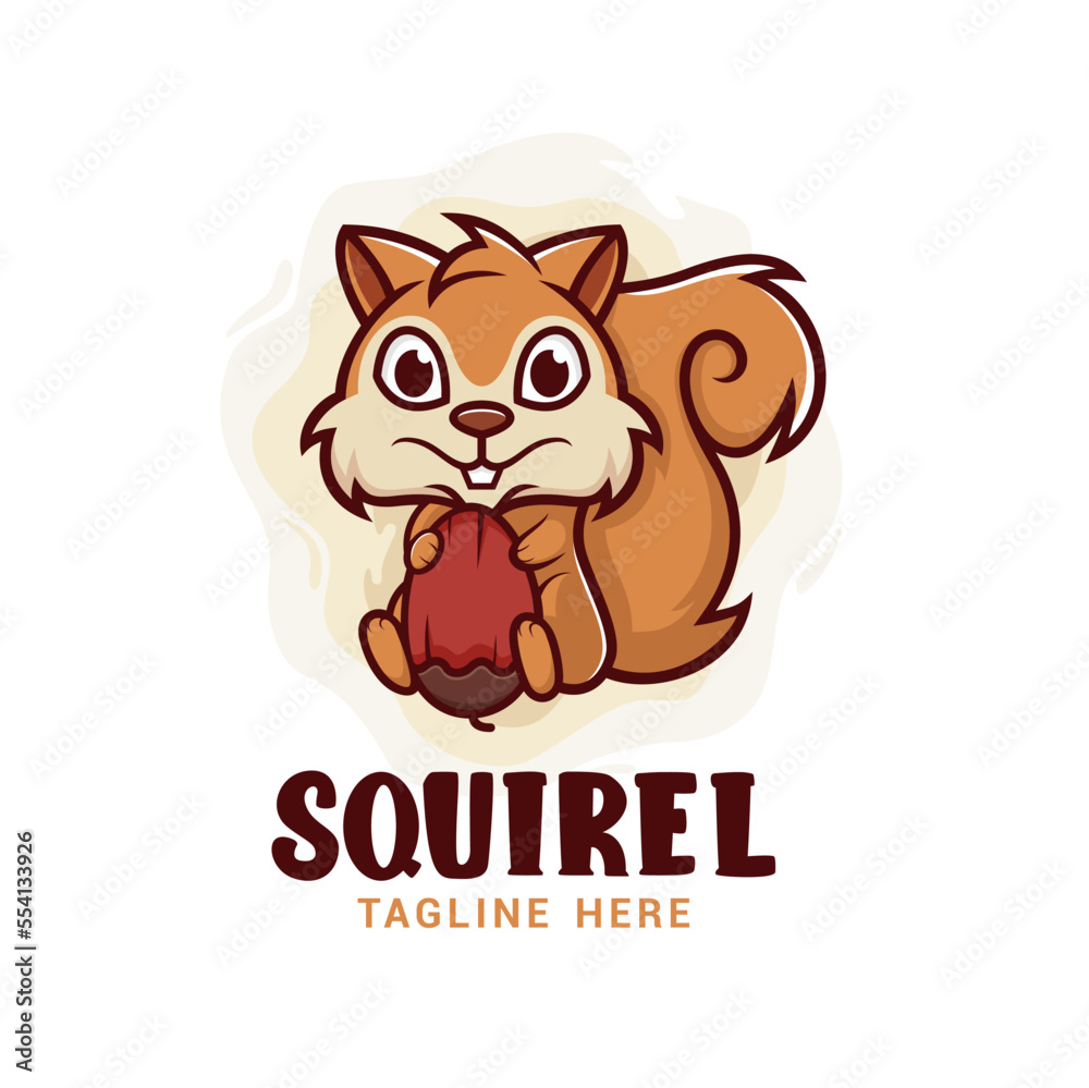 Squirrel Logo Design Vector Template Squirrel Logo Design Vector Template