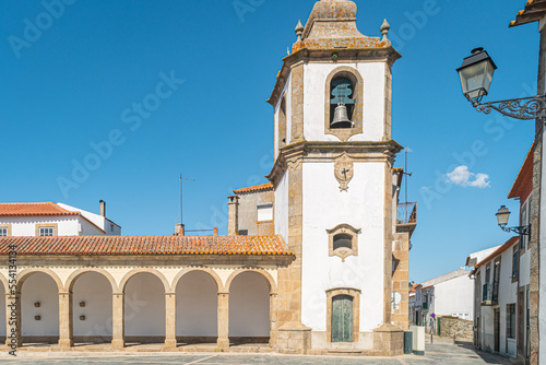 Misericórdia Chapel has a baroque façade covered with tiles. Sao Joao de Pesqueira, Douro Valley, Portugal. photo