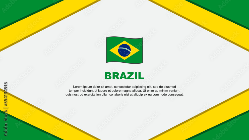 Fototapeta premium Brazil Flag Abstract Background Design Template. Brazil Independence Day Banner Cartoon Vector Illustration. Brazil