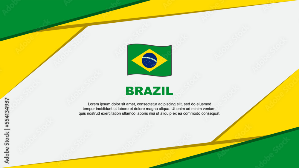 Fototapeta premium Brazil Flag Abstract Background Design Template. Brazil Independence Day Banner Cartoon Vector Illustration. Brazil Design