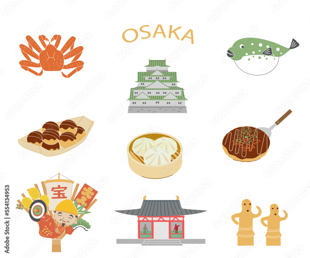 Fototapeta premium 大阪の名所、名産、観光
