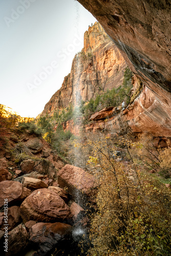 Various colors, textures, scenery and rock formations among the Zion National Park landscapes in the American southwest in the state of Utah.