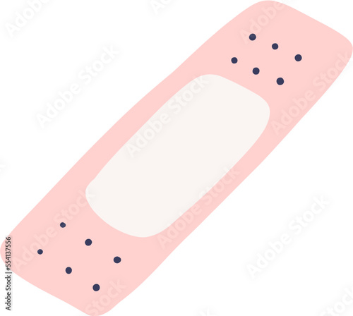 A soft and cute pink plaster illustration