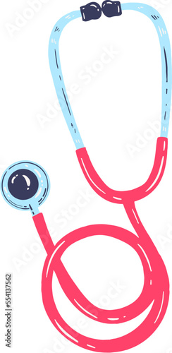 Shocking pink cute stethoscope illustration