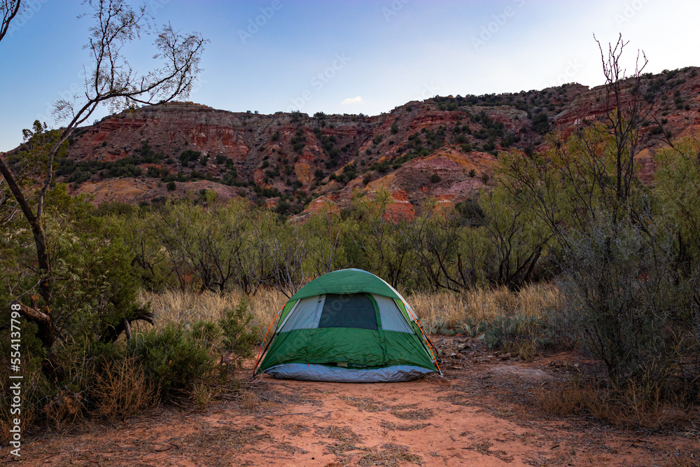 Hiking and camping the Beautiful Palo Duro Canyon State Park in the Near Amarillo, Texas.