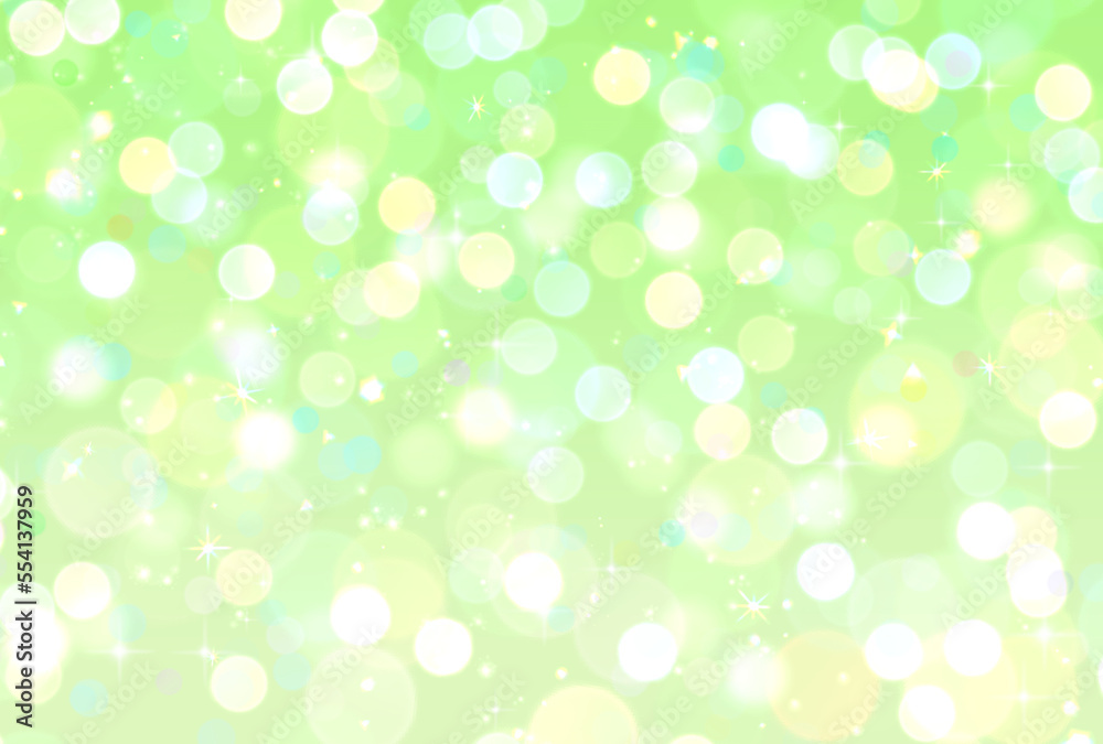 背景素材_玉ボケ_黄緑 背景素材_玉ボケ_黄緑