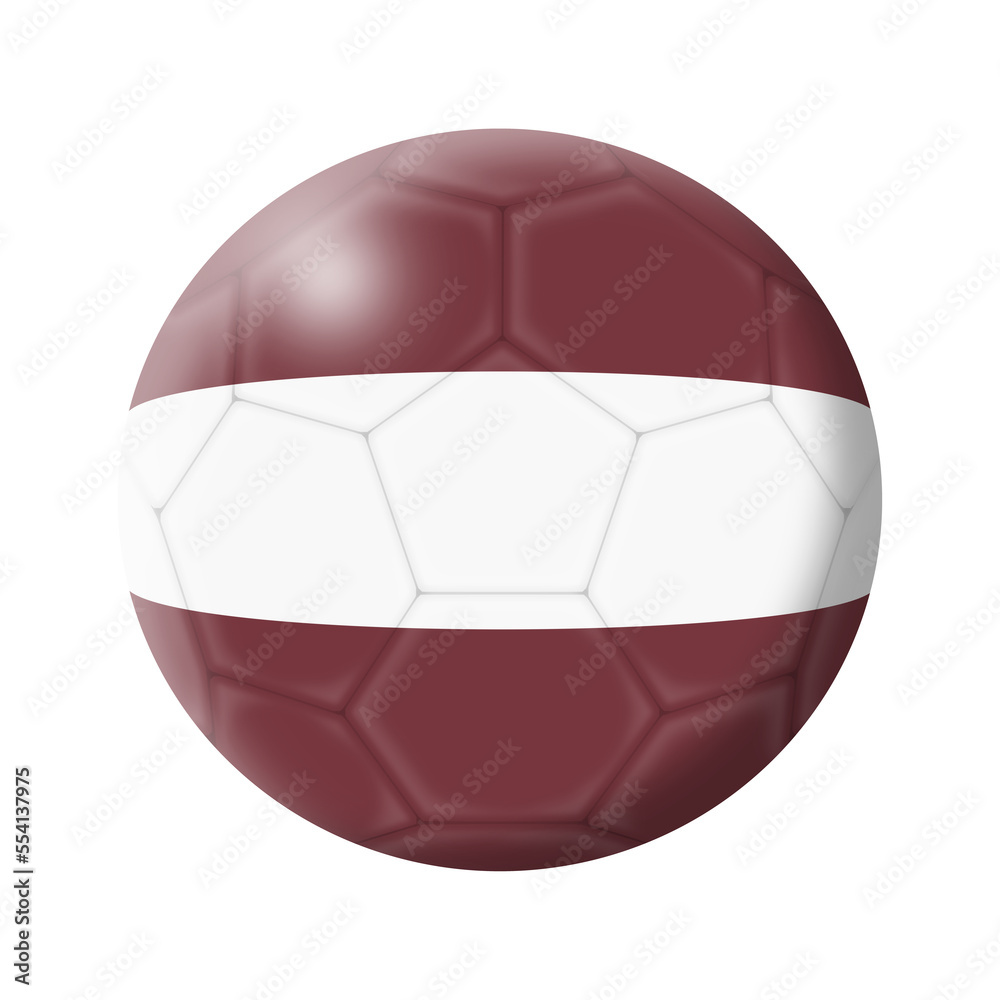 Latvia soccer ball football 3d illustration with clipping path Latvia soccer ball football 3d illustration with clipping path