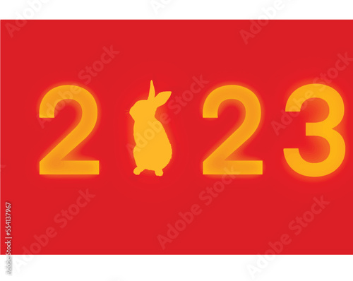 2023 number text font golden yellow orange color symbol decoration ornament happy new year chinese asian hongkong taiwan culture rabbit bunny zodiac celebration festival traditional party event 