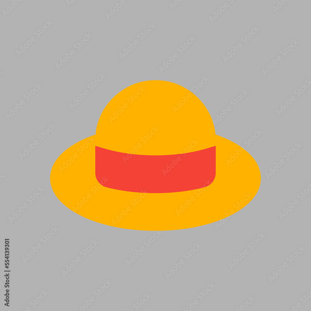 Sun hat icon in flat style about travel, use for website mobile app presentation Sun hat icon in flat style about travel, use for website mobile app presentation