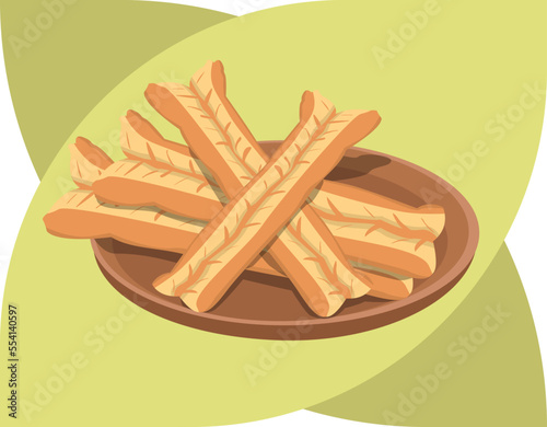 Youtiao asian food flat design illustration
