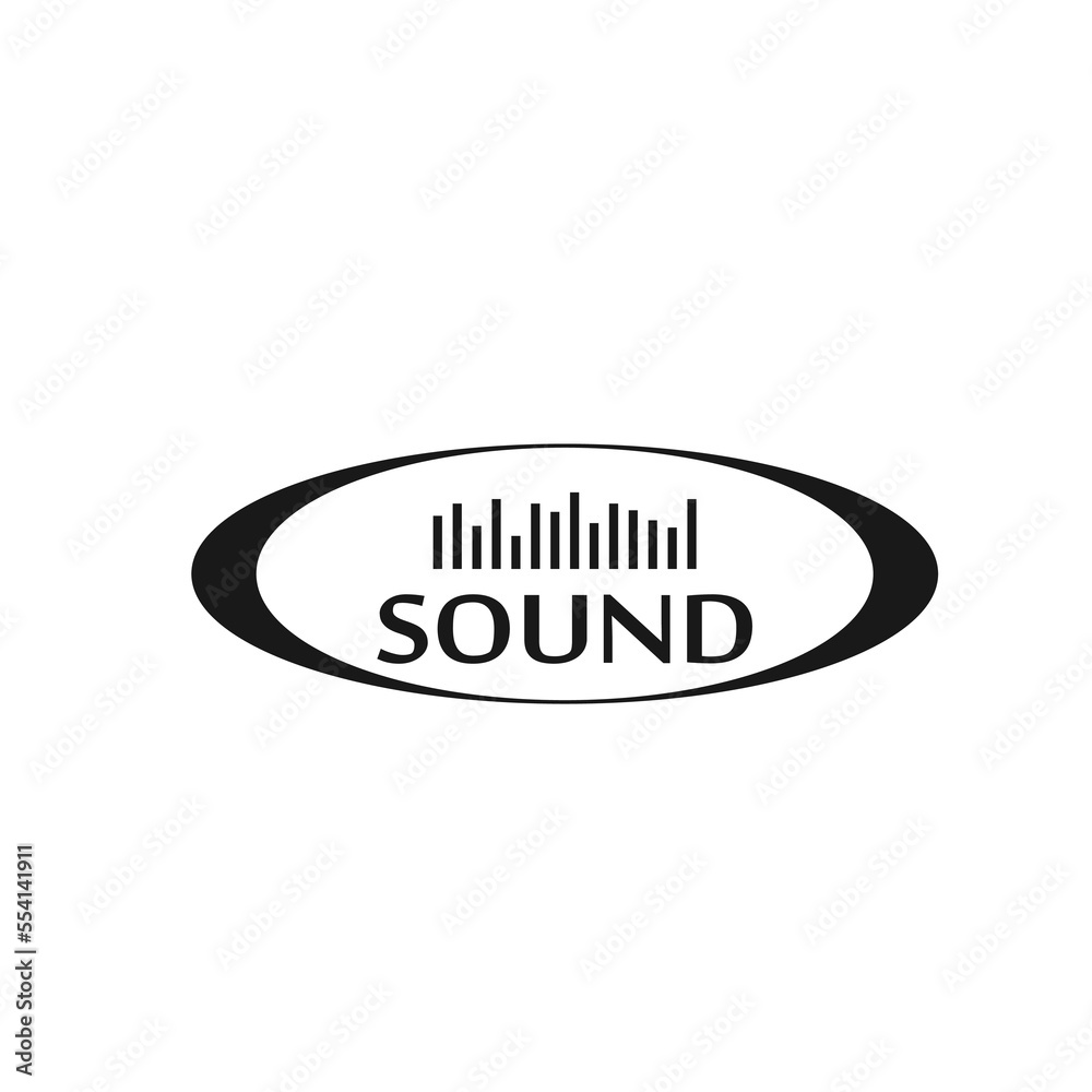 sound voice radio audio media music record logo design symbol