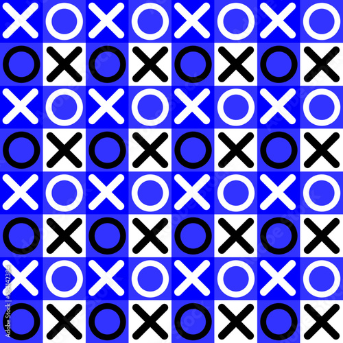 seamless xo pattern with blue and white stars
