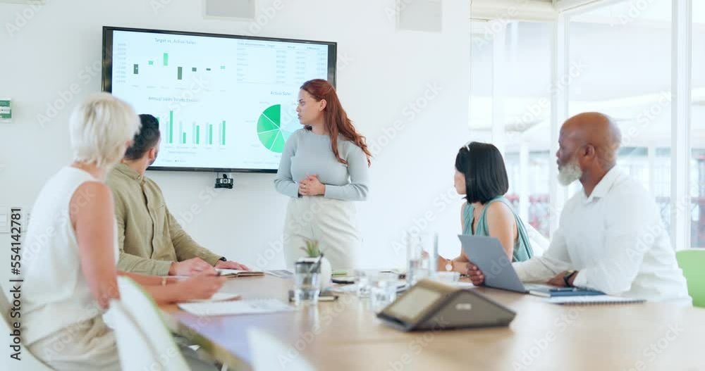 Presentation, diversity team and speaker with chart, data analytics or infographics of stock market, economy or investment. Training workshop, business meeting and leader with digital screen monitor Presentation, diversity team and speaker with chart, data analytics or infographics of stock market, economy or investment. Training workshop, business meeting and leader with digital screen monitor