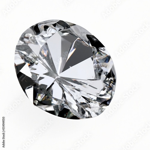 Illustration of a large diamond  beautiful sparkling shining round shape with reflective surface. Generative AI