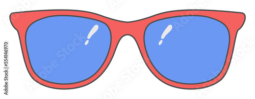 Retro Glasses Sticker Vector Illustration