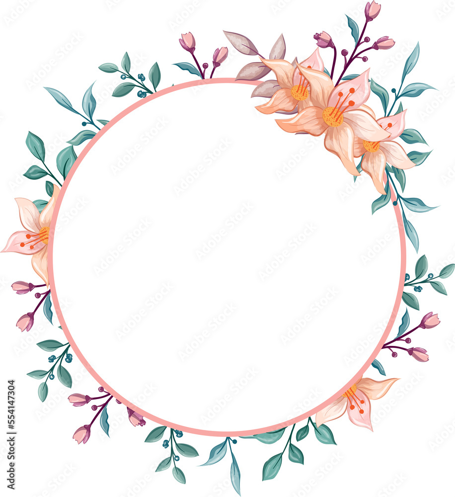 Fototapeta premium Orange Flower Arrangement with watercolor style