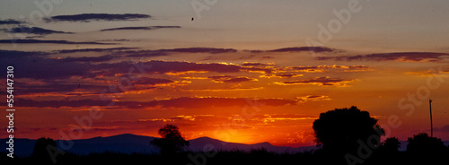 sunset in the mountains