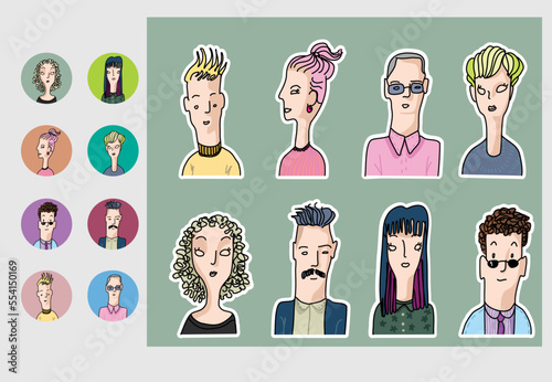 set of people  free style colour fashion