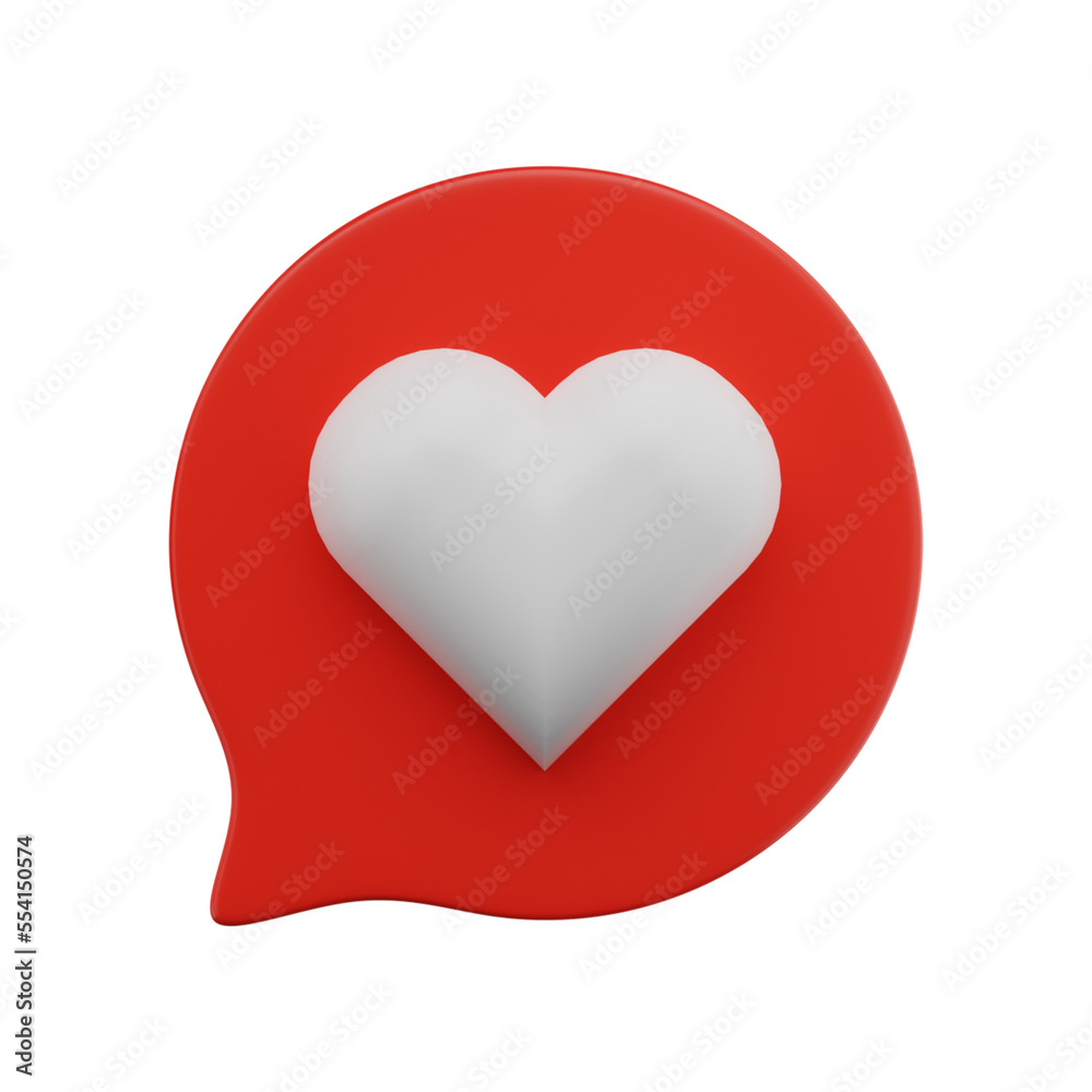Love chat 3D Icon Love chat 3D Icon