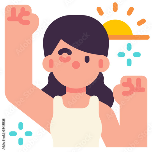 waking up flat icon