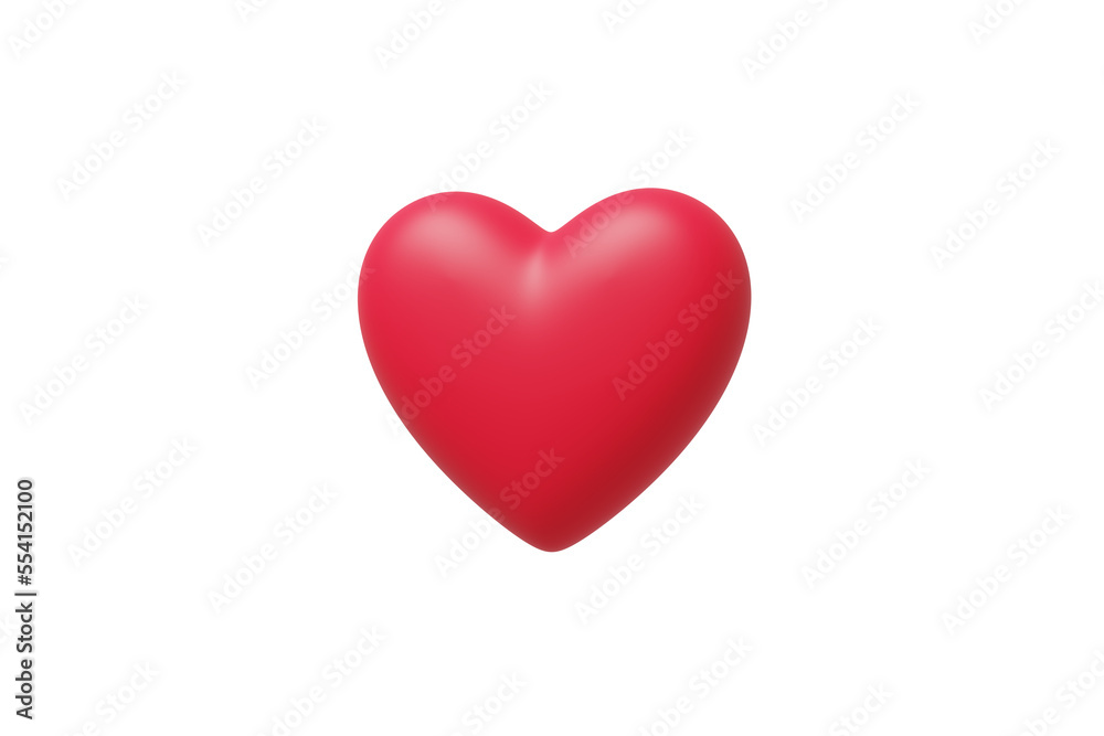 Valentine concept 3d red heart in speech bubble object isolated on pink background for graphic decorate. 3d render illustation with object clipping path.