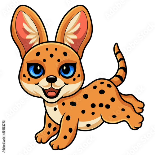 Cute serval cat cartoon walking