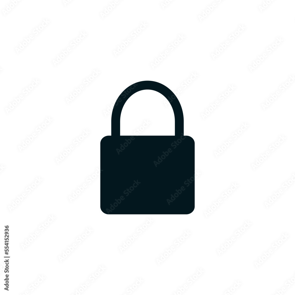 Padlock icon flat style logo design template Padlock icon flat style logo design template