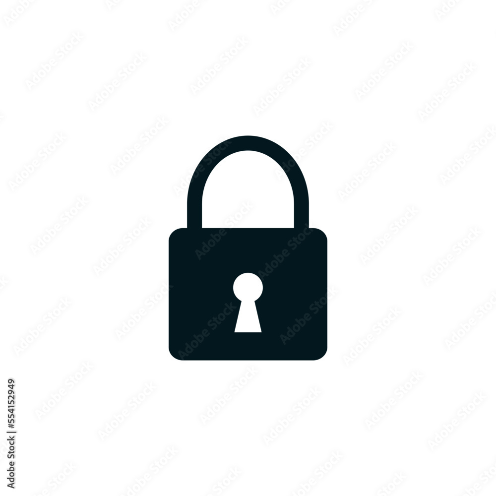 Padlock icon flat style logo design template Padlock icon flat style logo design template