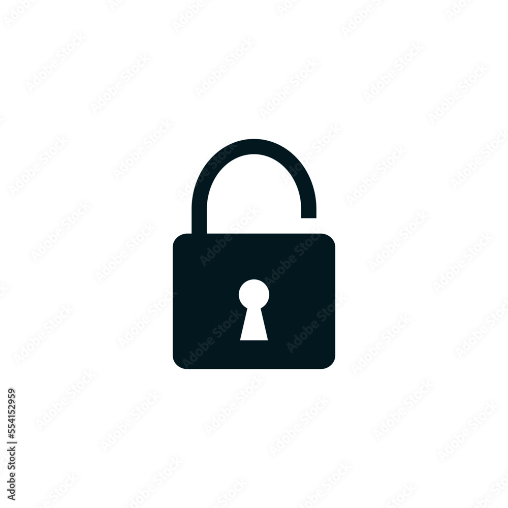 Padlock icon flat style logo design template Padlock icon flat style logo design template