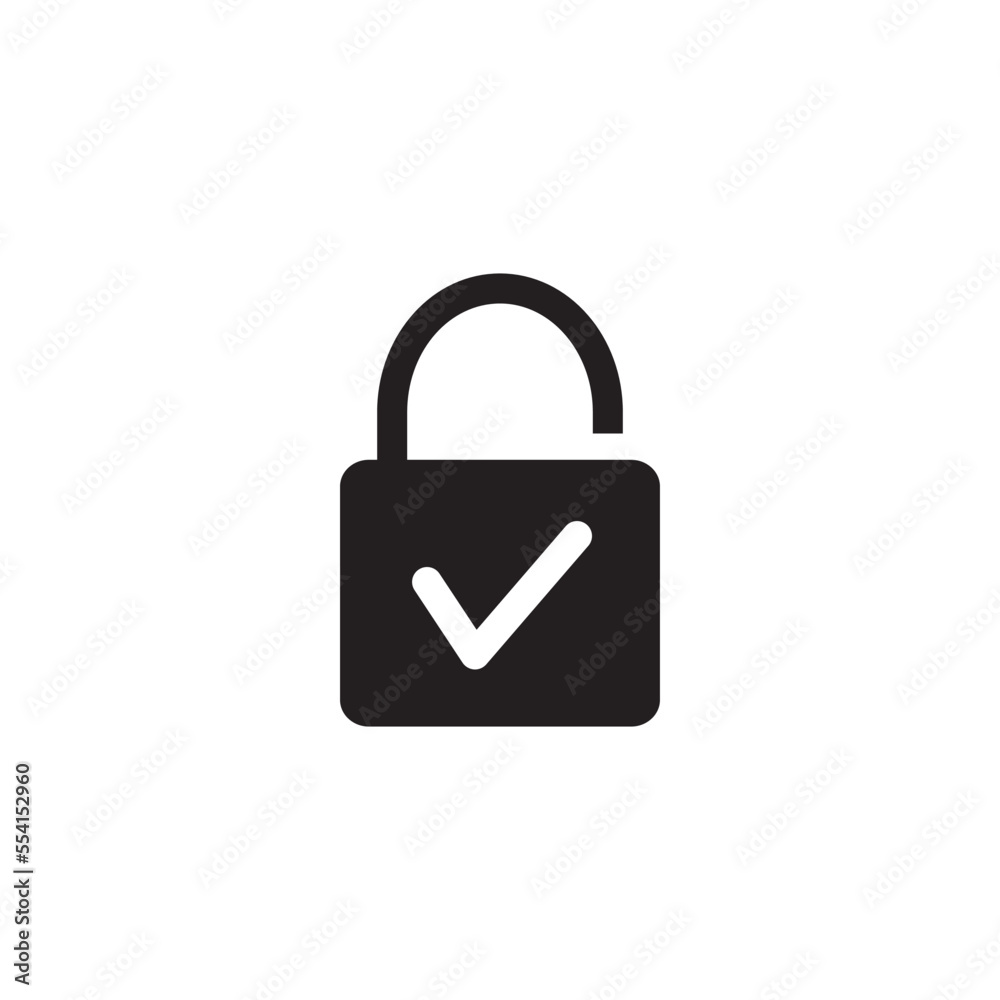 Padlock icon flat style logo design template Padlock icon flat style logo design template