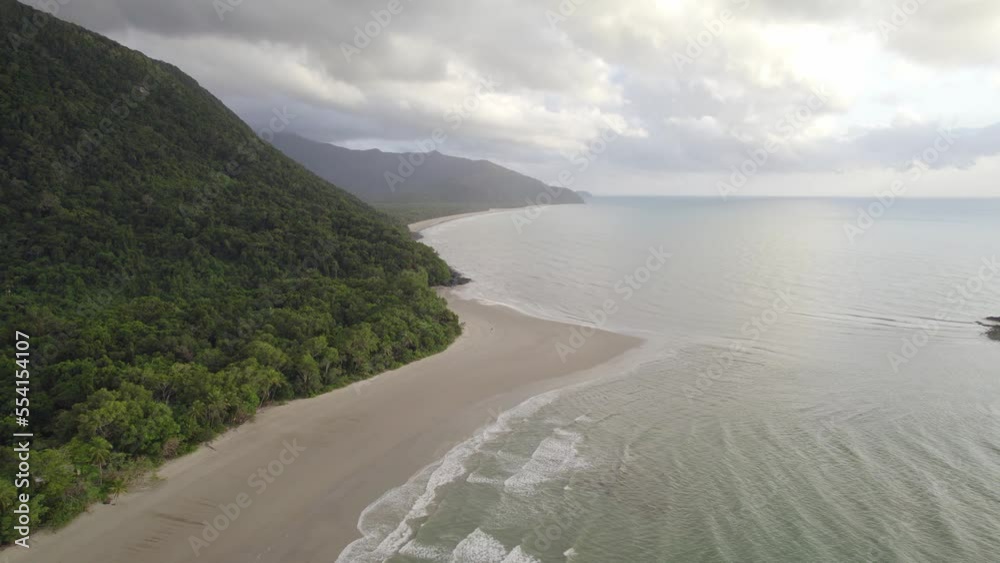 Paradise Tropical Beach Meets Daintree Rainforest In North Queensland, Australia. Paradise Tropical Beach Meets Daintree Rainforest In North Queensland, Australia.