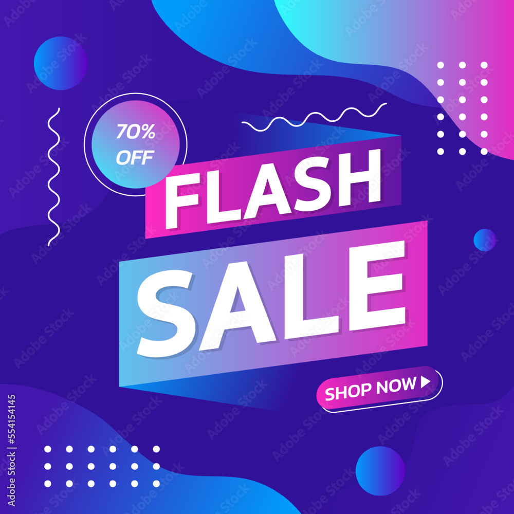Fototapeta premium Flash Sale. Special offer Mega sale. Fluid style Banner background vector illustration