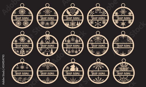 Personalized Christmas ornament with editable text.