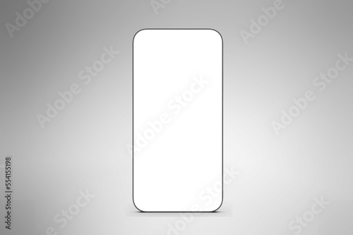Modern smartphone with blank screen on background
