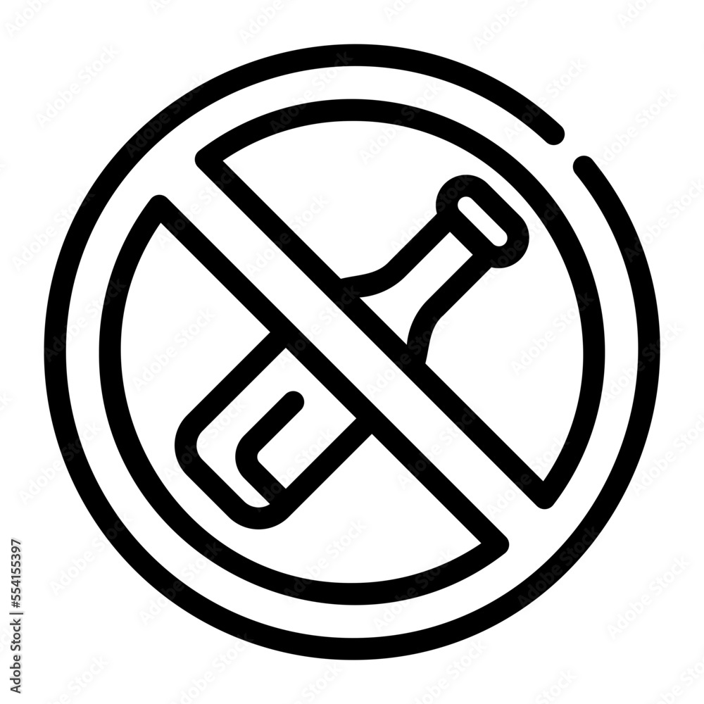 no alcohol line icon